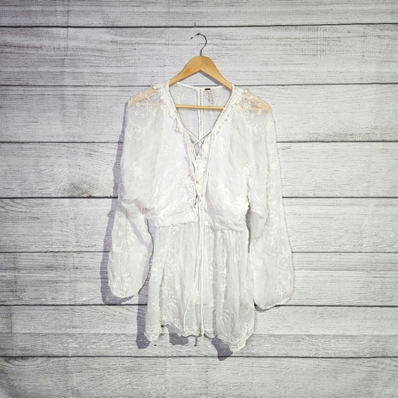 Free People Tops - Free People White Lace Women's Top, Size XS